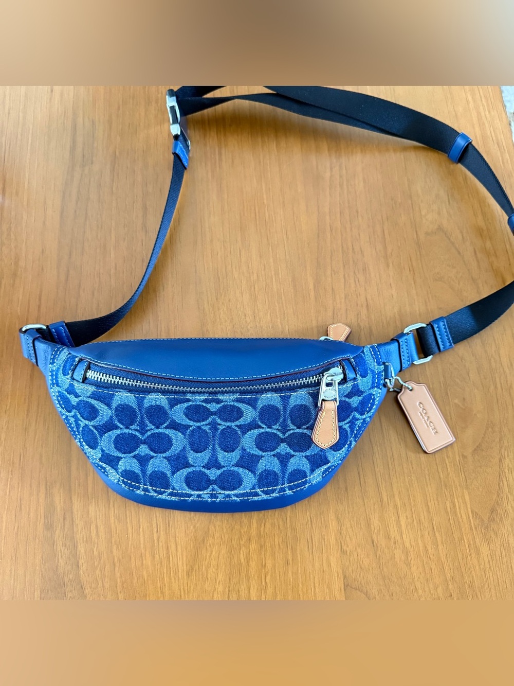 NWOT Coach Warren Mini Belt Bag in Signature C Denim CY886